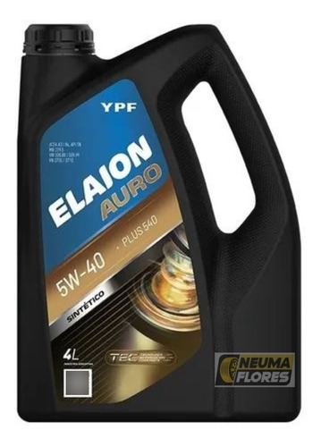 Aceite Ypf Elaion Auro 5w-40 Plus 540 Sintético 4lts