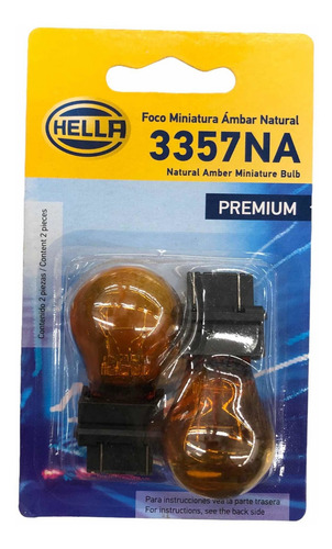 Set 2x Focos Halógeno Hella Premium 12v 3357na 29/8w Ámbar