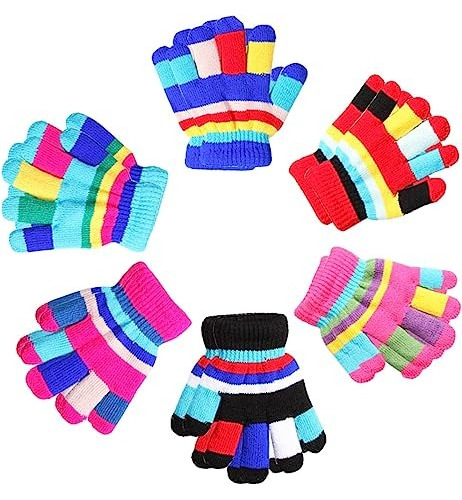 Guantes Mágicos Premium Niños  Rayado Multicolor Invierno