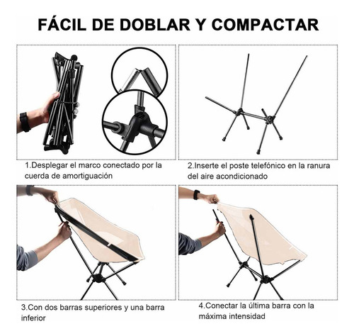 Silla Plegable Portátil Para Camping Playa Exteriores Color Blanco
