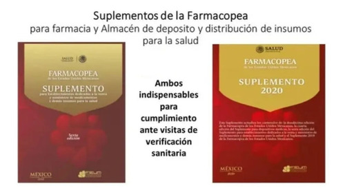   2suplementos 2020 De La Farmacopea 6ta Edicion Un Pack De2