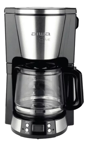 Cafetera 12 Tazas Aiwa Programable En Acero Inoxidable