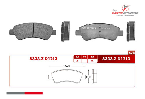 Jgo Pastillas Freno Delanteras Para Peugeot 208 2014 2015