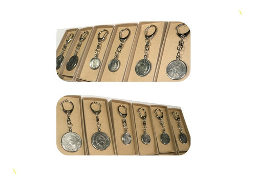 Llavero Simil Moneda - Efecto Plata Antigua - Consistente Y De Excelente Calidad