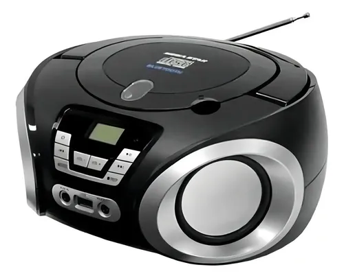 Mini Rádio Microsystem Portátil Mega Star Toca Cd Bluetooth Cor P...