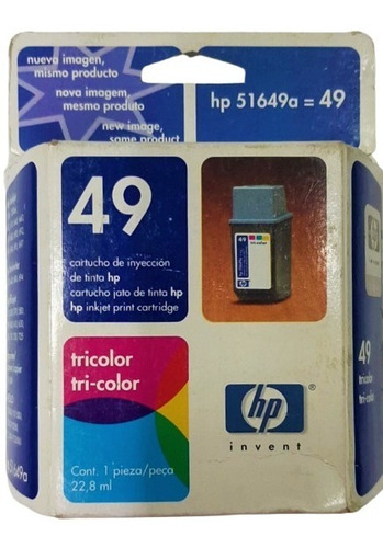 Cartucho Hp 51649al 49 Tricolor 22.8ml  Officejet 500, 520, 