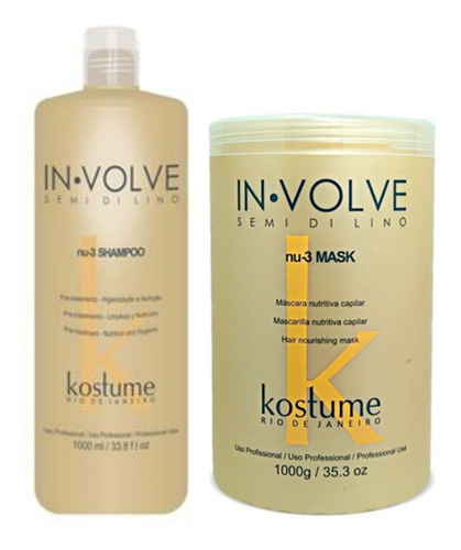 Shampoo + Mascara In-volve Semilla De Lino Kostume 1000gr