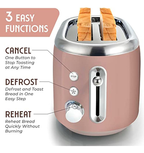 Mueller Retro Toaster 2 Slice With 7 Browning