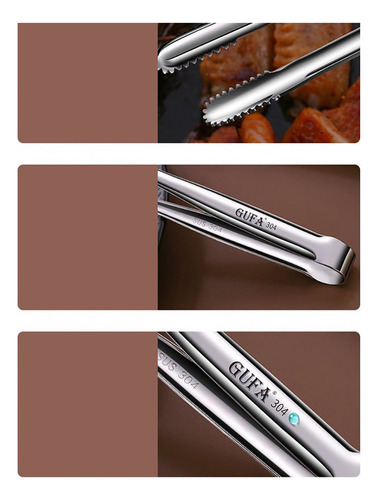 Pinzas Para Barbacoa, Pizza, Acero Inoxidable, Clip Largo