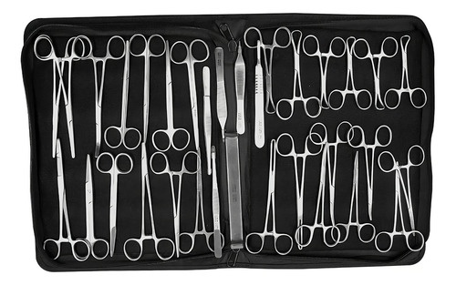 Kit Quirurgico Veterinario Para Cirugia 33 Pz Hergom Premium Tipo De Pinza Hemostáticas