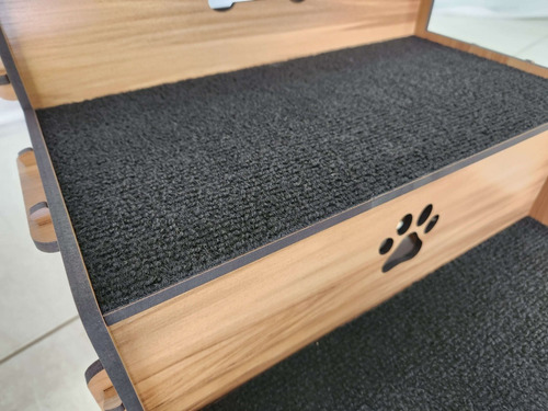 Escadinha Pet Cachorro Subir Em Cama E Sofá 50 Cm Altura Cor Madeira Desenho Escada