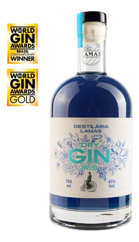 Gin Lamas Íris Dry 750 Ml Azul - Lamas Destilaria