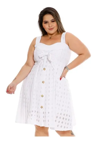 Vestido branco plus size mercado livre sales