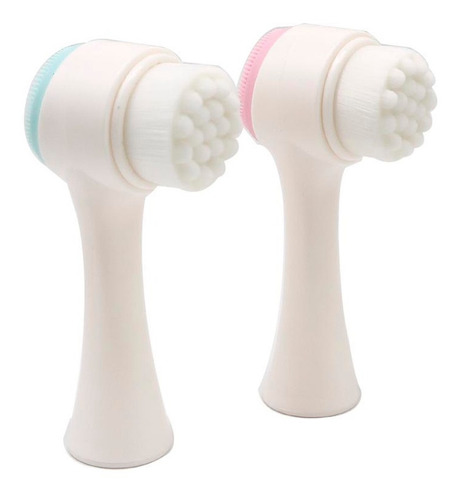 Imagen 3 de 7 de Cepillo Limpieza Facial Doble Cara Manual Exfoliante