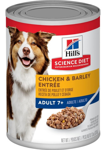 6 Latas De Adult 7+ Hills Science Diet Pollo Y Cebada 370g