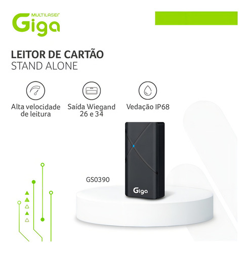 Leitor De Cartao Stand Alone Wiegand 26/32 Bits Giga Gs0390 12V