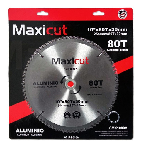 Disco De Corte P/ Aluminio 10 X 80dientes X 30mm Maxicut