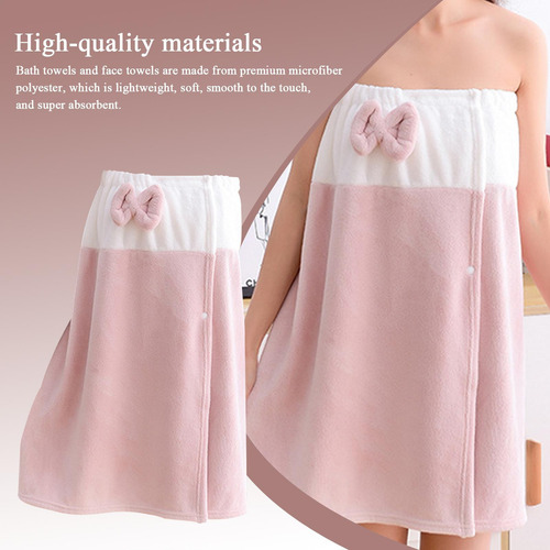 Toalla De Spa Absorbente Para Mujer, Bata De Baño