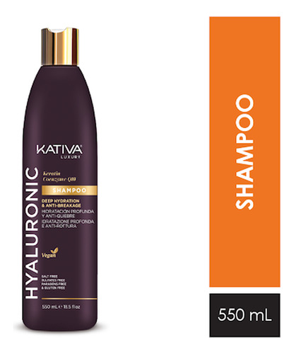 Shampoo Kativa Hyaluronic Keratin Q10 X 550 Ml
