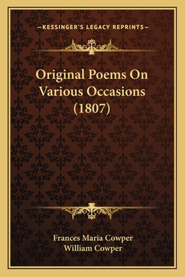 Libro Original Poems On Various Occasions (1807) - Cowper...