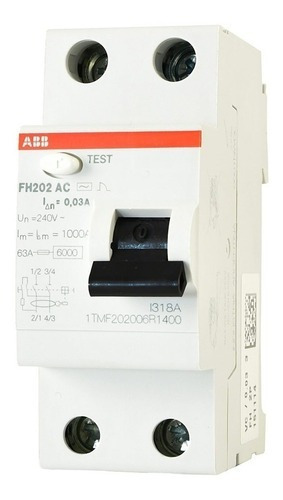 Disyuntor Diferencial 2x25 Amp Abb