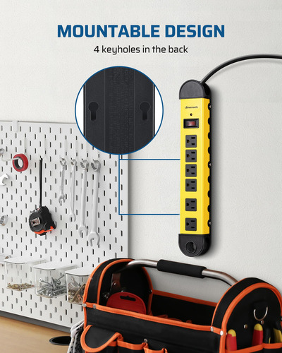 Power Strip Dewenwils Metal De 6 Enchufes Con Cable De 6 Pie