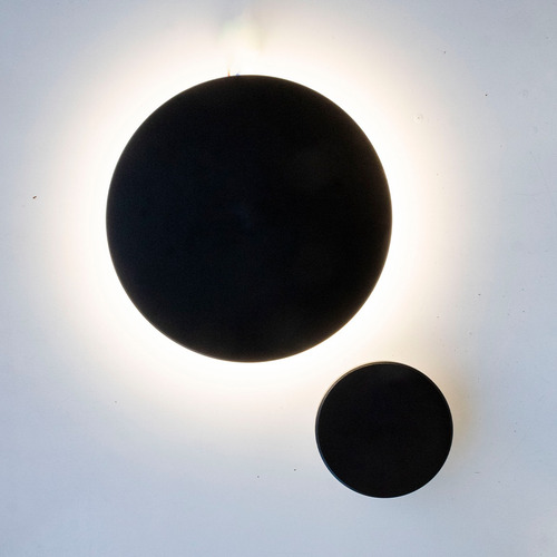 Aplique Circular Led Eclipse Negro Chico Ip65 Neon S 9w 3ton