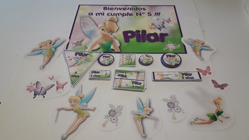 Combo Cumpleaños Y Candy Bar Tinkerbell Campanita