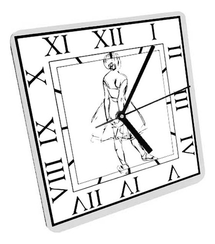Reloj Madera Brillante Pared Y Mesa Diseño Bailarina A25