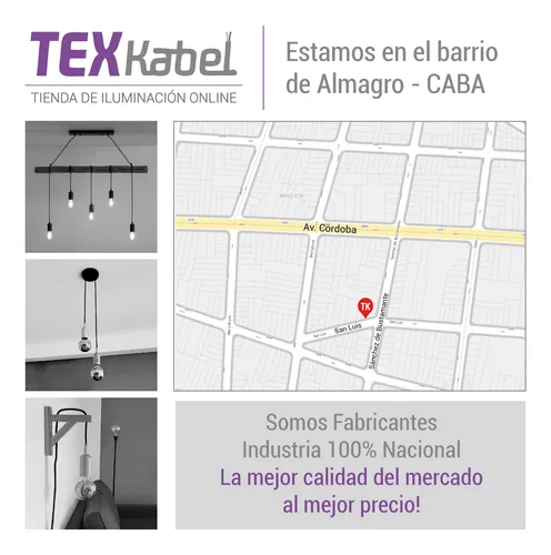 Portalámparas Madera - Cable Textil 2m Interruptor Y Enchufe