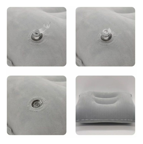 Travesseiro Almofada Inflável Compacta Viagem Camping Roxo - Dobrável, Leve, Textura Aveludada, 30x19cm, Ideal para Acampamento, Avião, Escritório e Férias