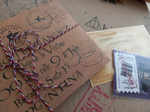 Carta Hogwarts +boleto 9 3/4 Harry Potter Sello Cyber Monday