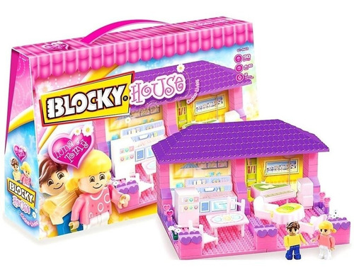 Imagen 3 de 4 de Bloques para armar Blocky House 01-0643 80 piezas en caja