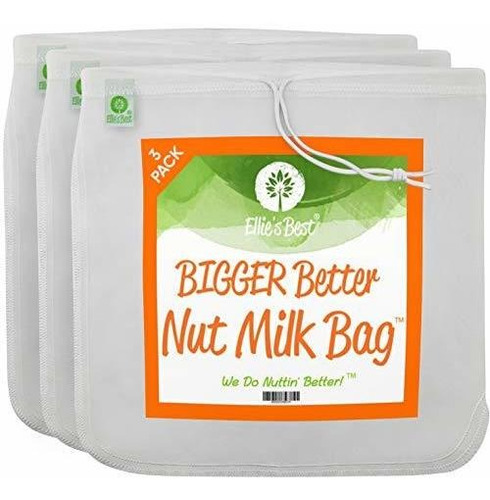 Pro Quality Nut Milk Bag - 3 Xl12 X12  Bags - Commercial