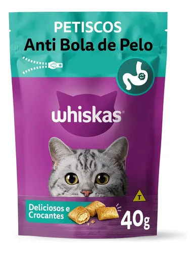 Petisco para Gatos Adultos Whiskas Anti Bola de Pelo 40g