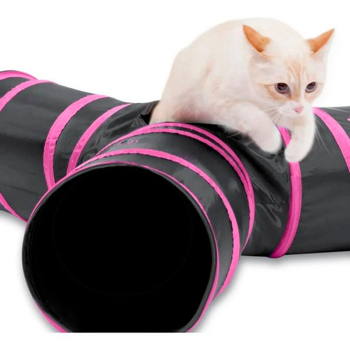 Imagen 3 de 5 de Tunel Gato 4 Entradas Plegable Huron Conejo Mascota
