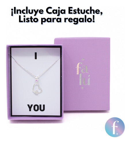 Collar De Corazón Pequeño En Plata Ley .925 Para Mujer Plateado