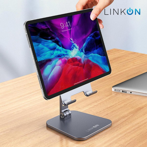 Imagen 9 de 10 de Soporte Base Porta Celular Para iPad Tablet Escritorio Alumi