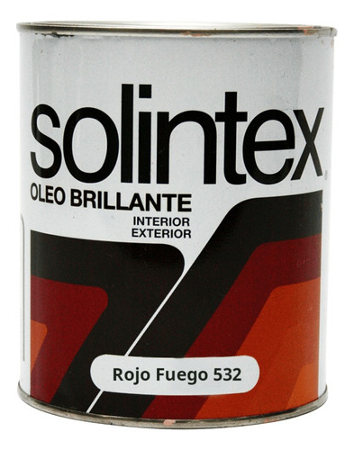 Pintura Oleo Brillante 500 Rojo Fuego 1/4 Solintex