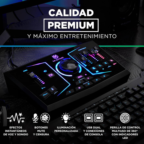 M-game Rgb Dual Interfaz De Audio Usb, Mezclador Para Stream