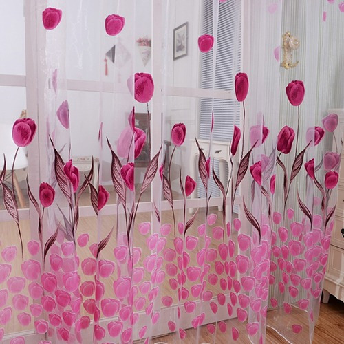 Ange Romántico Estampado De Tulipán Cenefa De Gasa Para Puer
