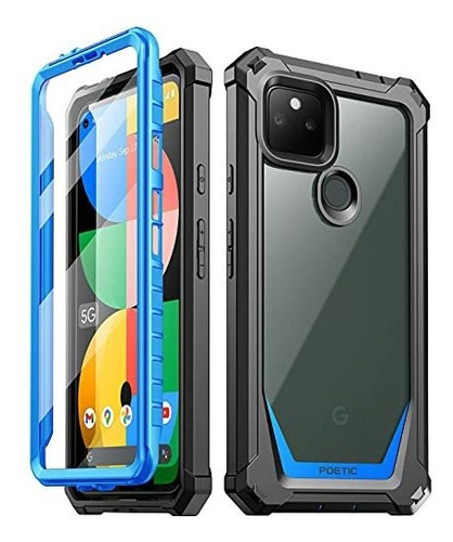 Funda 360 Para Google Pixel 5a 5g Azul Transparente