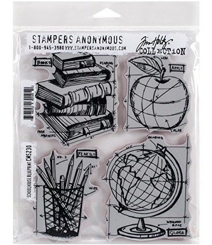 Estampas Anonimas Tim Holtz Aferrarse A La Escuela Blueprint