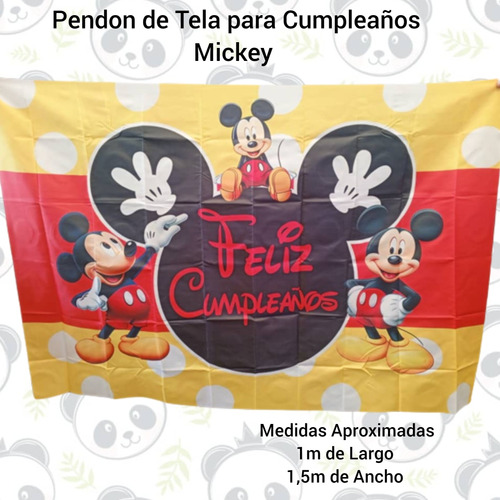 Pendon Pancarta De Tela Decorativo Para Cumpleaños Mickey 
