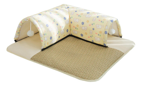 Túnel Y Cama Para Gatos, Juguete Interactivo Lavable Flores