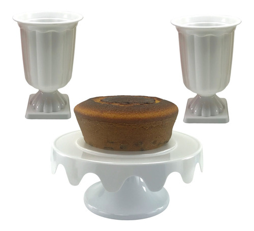 Kit Boleira 28cm + 2 Vasos Grego Decoração Festa