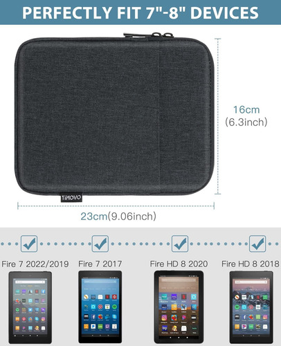 Timovo Estuche Para Fire Hd Protectora Doble Bolsillo