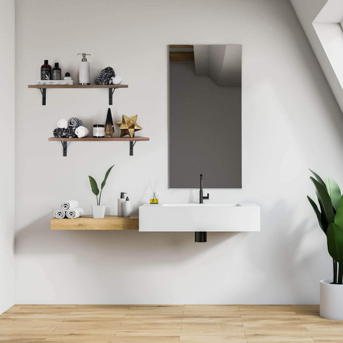 Estantería De Pared Understated Rustic Brown, 60 X 20 X 20 C