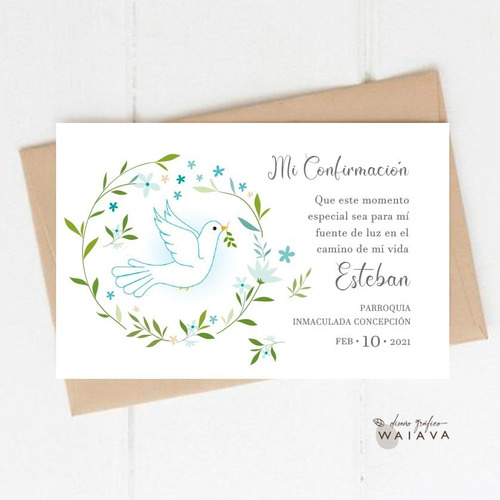 Imagen 5 de 10 de Estampas Confirmación Tarjetas Nenes Horizontal X 3u
