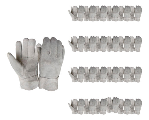 Guantes Blancos De Carnaza Cortos Económicos (25 Pares)